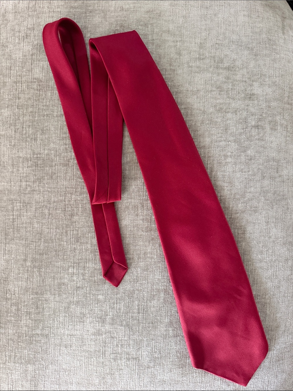 Vintage Dino Orsini Red Necktie Trevira 1960s 1970s Retro Trevira Wash N Wear